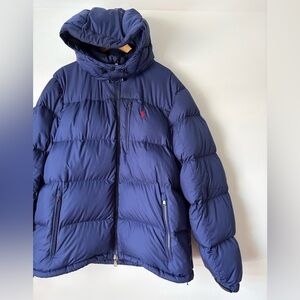 Polo Ralph Lauren The Gorham Down Jacket in Navy Blue Down Filled Puffer Jacket
